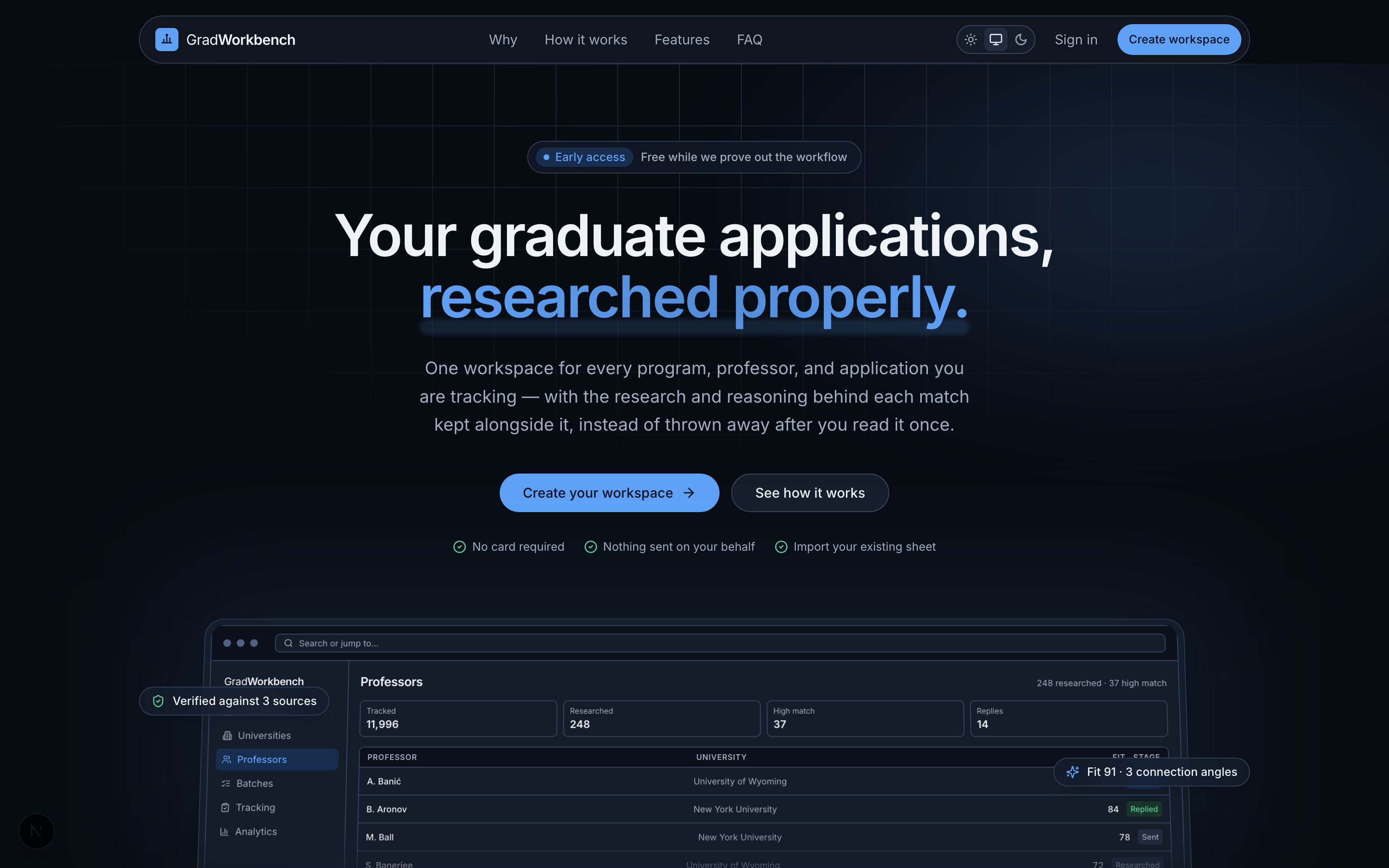 The GradWorkbench homepage